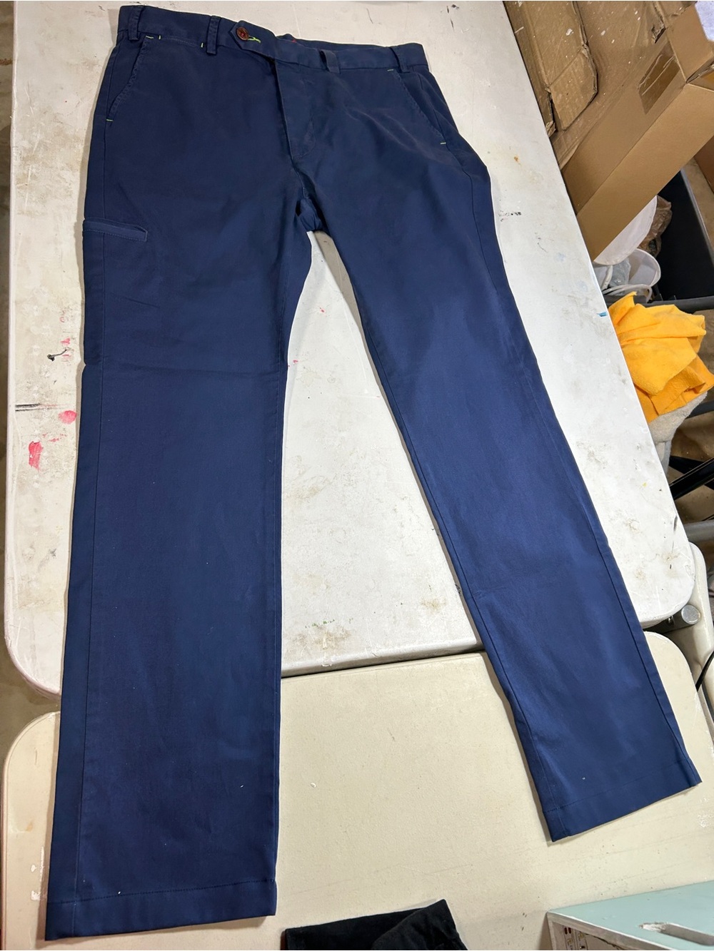 Robert Graham Slim Straight Navy Workstyle Jeans 34
